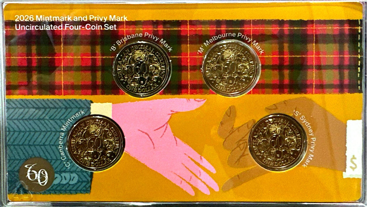 2026 $1 Mint mark & Privy Mark Uncirculated Four-Coin Set
