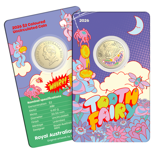 TOOTH FAIRY 2026 $2 COLOURED UNCIRCULATED COIN