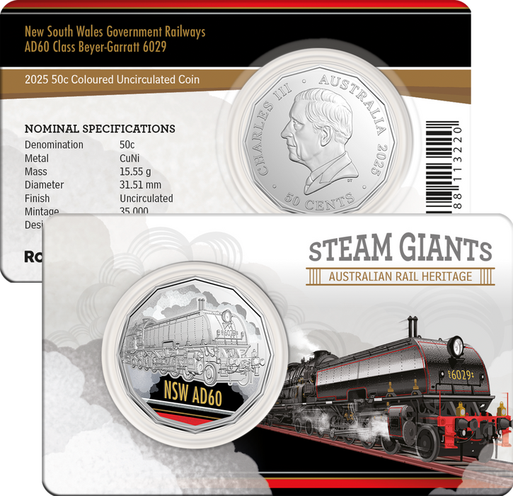 STEAM GIANTS AUSTRALIAN RAIL HERITAGE 2025 SEVEN COIN COLLECTION