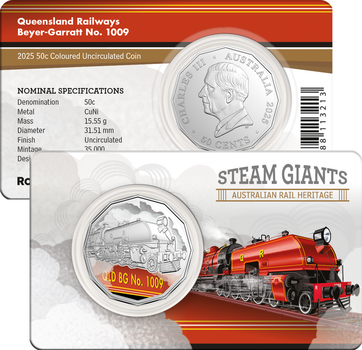 STEAM GIANTS AUSTRALIAN RAIL HERITAGE 2025 SEVEN COIN COLLECTION