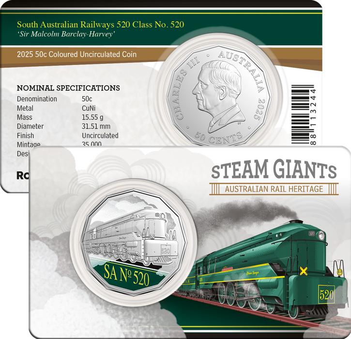 STEAM GIANTS AUSTRALIAN RAIL HERITAGE 2025 SEVEN COIN COLLECTION