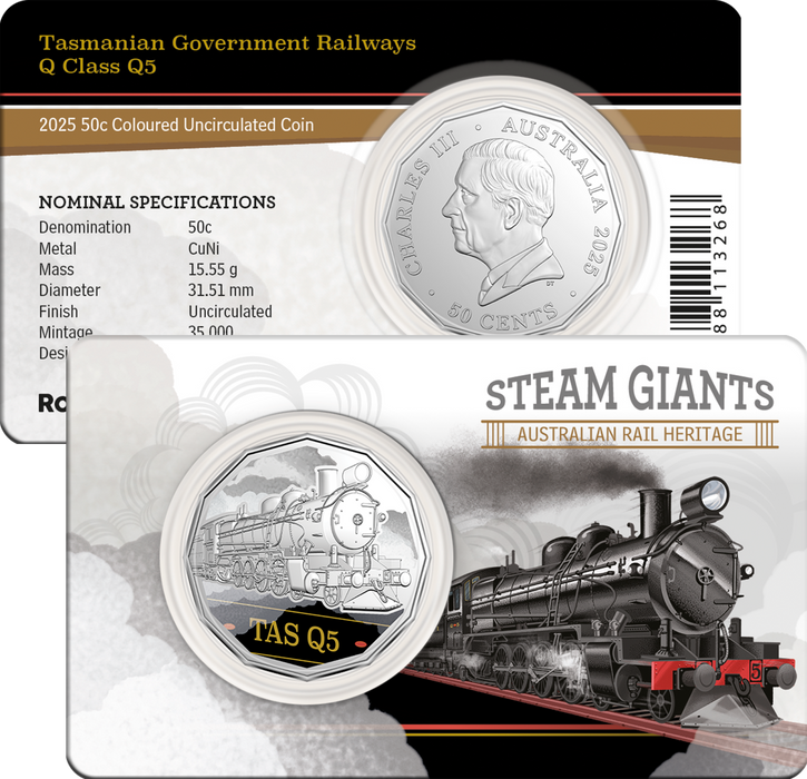 STEAM GIANTS AUSTRALIAN RAIL HERITAGE 2025 SEVEN COIN COLLECTION