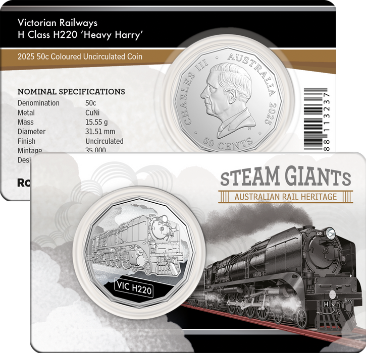 STEAM GIANTS AUSTRALIAN RAIL HERITAGE 2025 SEVEN COIN COLLECTION