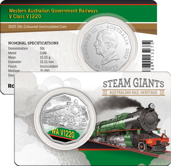 STEAM GIANTS AUSTRALIAN RAIL HERITAGE 2025 SEVEN COIN COLLECTION