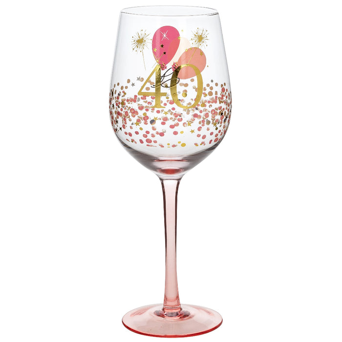 LADIES 40TH WINE GLASS