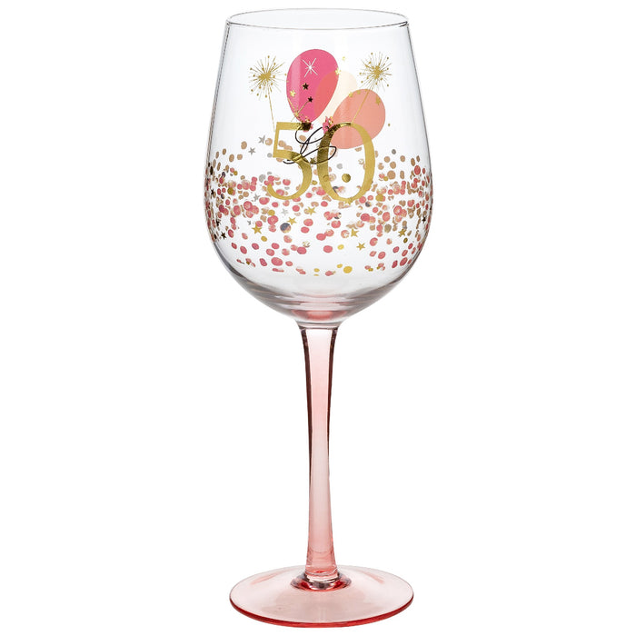 LADIES 50TH WINE GLASS