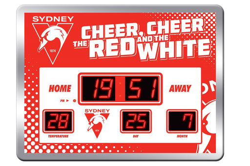 LED SCOREBOARD CLOCK SYDNEY SWANS