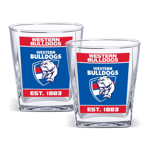 WESTERN BULLDOGS SET OF 2 SPIRIT GLASSES