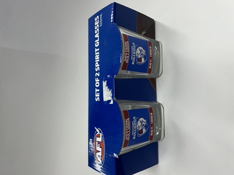 WESTERN BULLDOGS SET OF 2 SPIRIT GLASSES