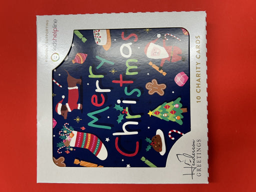 MERRY ON BLUE CHRISTMAS CHARITY CARDS 