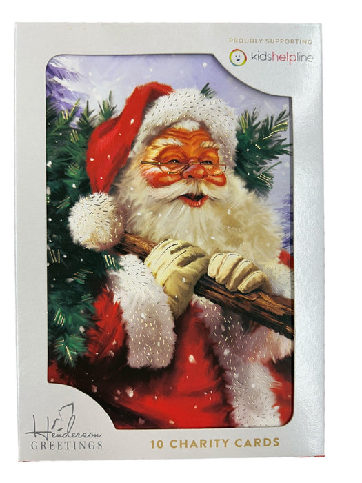 SANTA TREE TRUNK CHRISTMAS CHARITY CARDS 