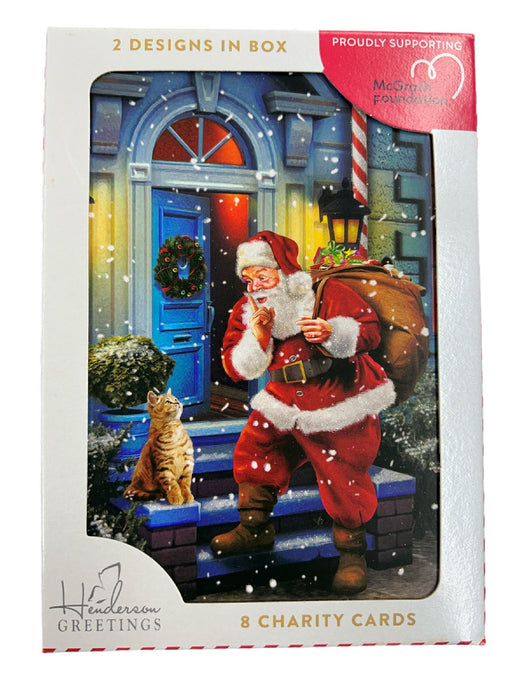 MAGICAL SANTA AND QUIET CAT CHRISTMAS CHARITY CARDS 