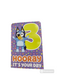 BLUEY 3RD BIRTHDAY STARS AND DOTS ON PURPLE