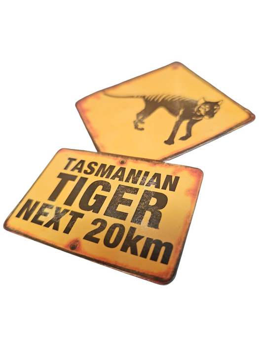 TASMANIAN TIGER ROADSIGN MAGNET