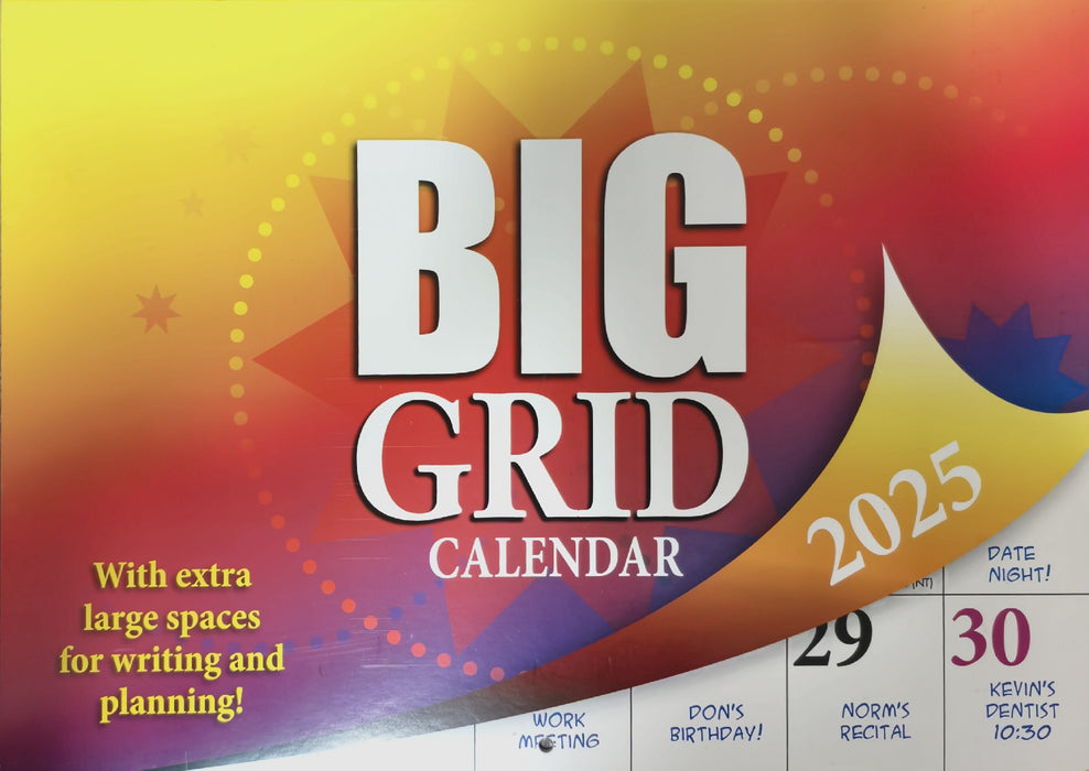 Calendar 2025 Big Print Big Grid