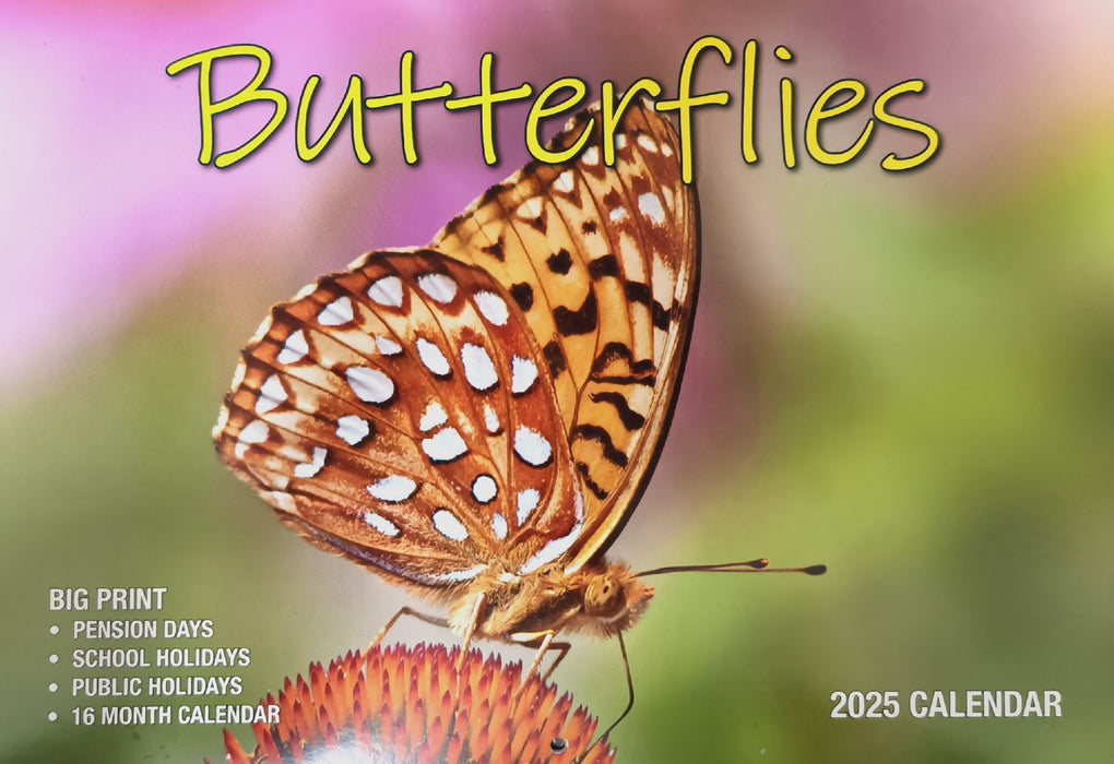 Calendar 2025 Big Print Butterflies