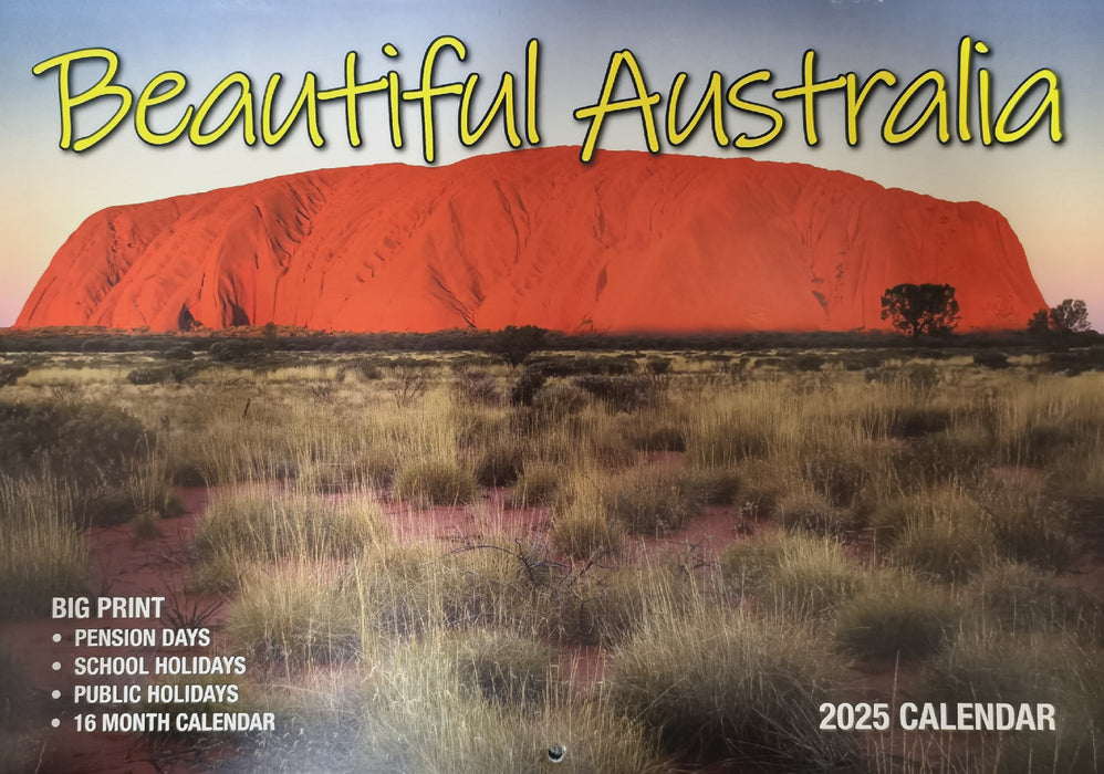 Calendar 2025 Big Print Beautiful Australia