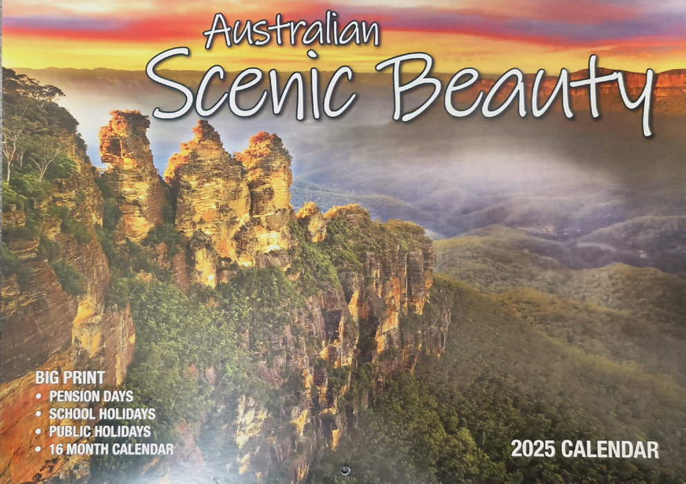 Calendar 2025 Big Print Australian Scenic Beauty