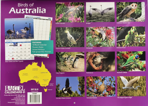 Calendar 2025 335x242mm Birds of Australia