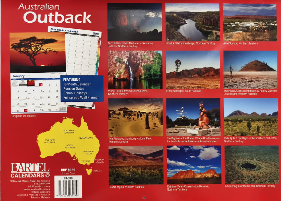 Calendar 2025 335x242mm Great Australian Outback