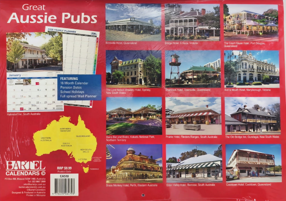 Calendar 2025 335x242mm Great Pubs of Australia