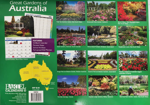 Calendar 2025 335x242mm Great Gardens of Australia