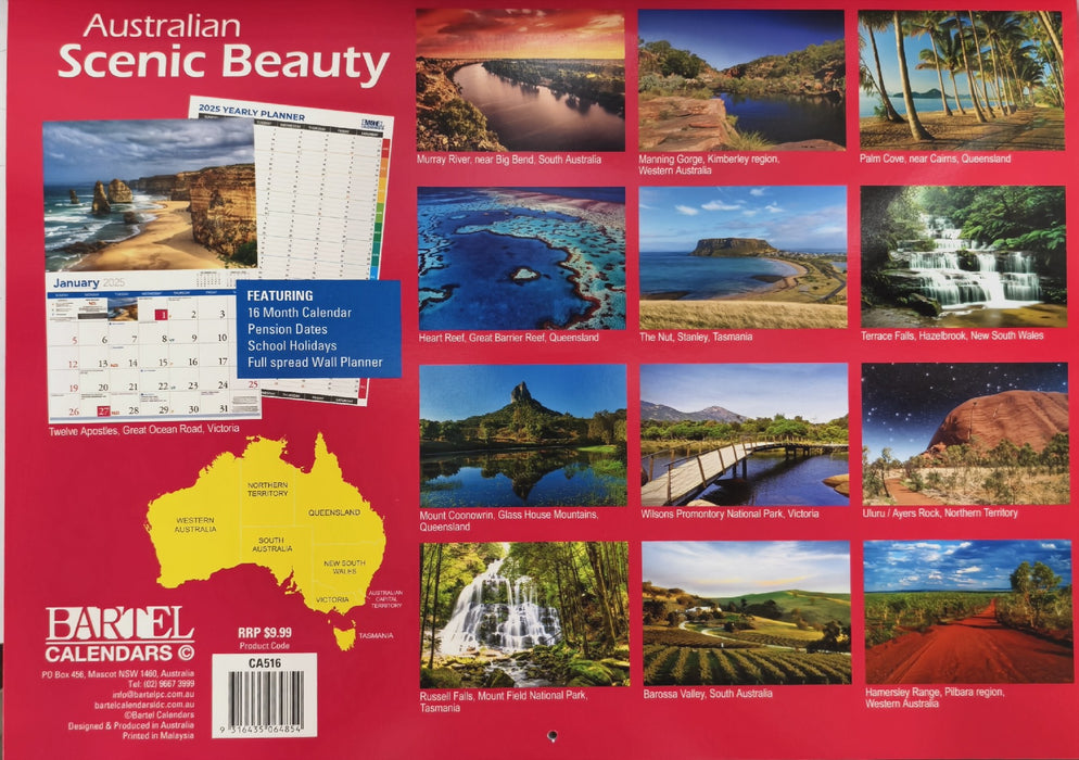 Calendar 2025 335x242mm Australian Scenic Beauty