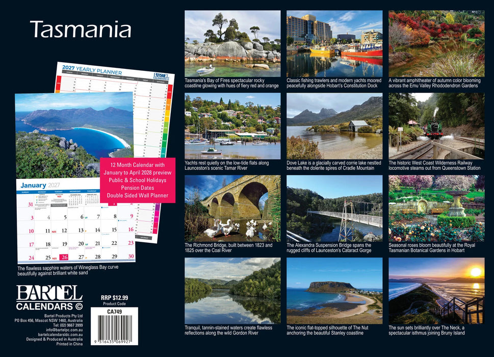 CALENDAR 2027 335X242MM TASMANIA