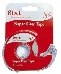 TAPE SUPER CLEAR STAT 18X33M ON DISPENSER 