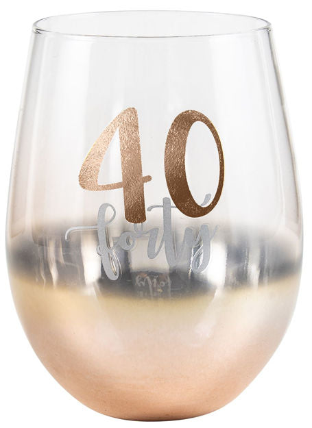 R/Gld Ombre S/L WINE GLASS 40 