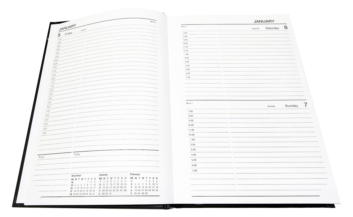 THE LAST DIARY 2027 A5 DAY TO PAGE DIARY BLACK