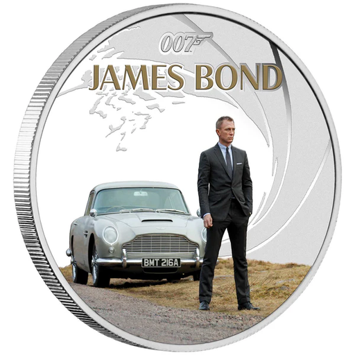 JAMES BOND DANIEL CRAIG 2024 1OZ SILVER PROOF COLOURED COIN