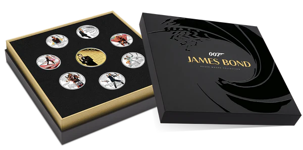 James Bond Roger Moore Silver Proof Eight-Coin Collection