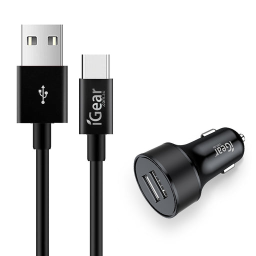 IGEAR DUAL CAR CHARGER WITH CHARGE AND DATA CABLE TYPE C