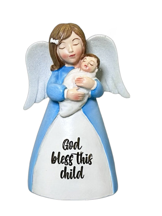 LITTLE BLESSING ANGEL GOD BLESS THIS CHILD BLUE