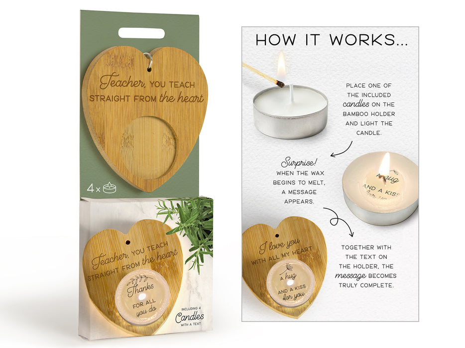 SURPRISE CANDLES TEACHER YOU TEACH STRAIGHT FROM HEART