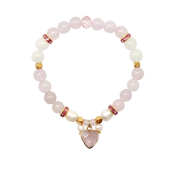 ROSE QUARTZ HEART BRACELET