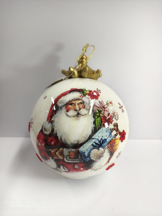 20CM GLOSS BALL SANTA