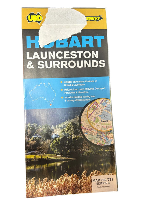 MAP UBD/GRE HOBART LAUNCESTON & SURROUNDS 780 781 4TH EDITION