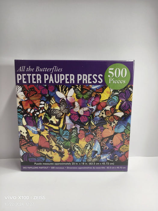 Peter Pauper Press All the Butterflies 500 Piece Jigsaw Puzzle