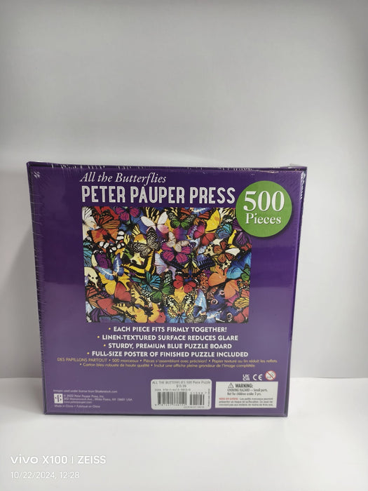 Peter Pauper Press All the Butterflies 500 Piece Jigsaw Puzzle