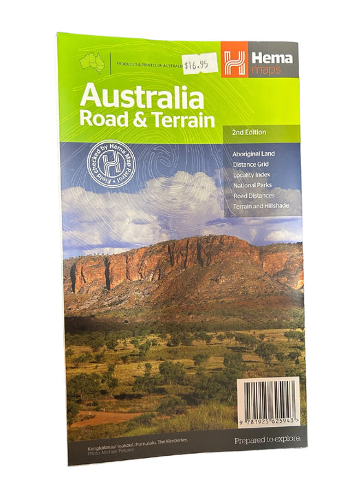 AUSTRALIA ROAD & TERRAIN MAP HEMA