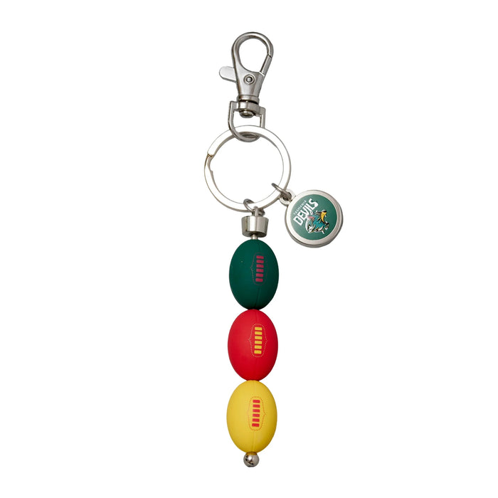 AFL SAT DEVILS 3 BALL KEYRING
