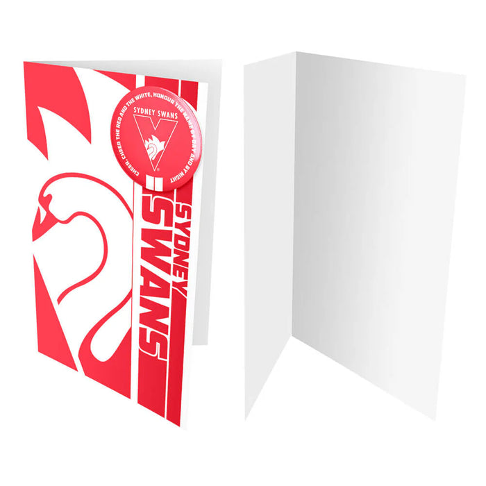 LE AFL BADGE CARD SYDNEY SWANS