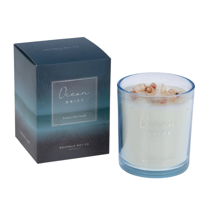 300g Double Wick Ocean Drift Oceania Soy Wax Scented Candle - by Bramble Bay
