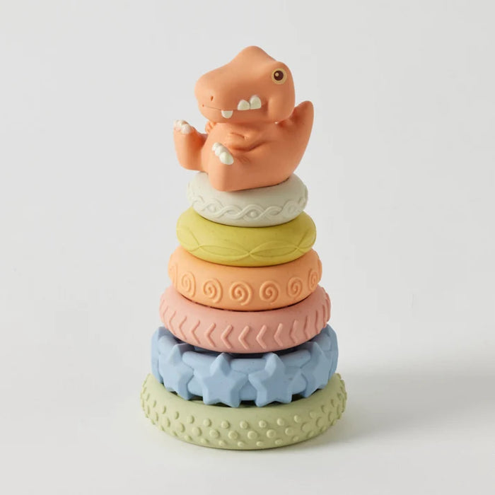 JIGGLE & GIGGLE 7 PCS BABY FAVORITE ECO-FRIENDLY DINOSAUR STACKER