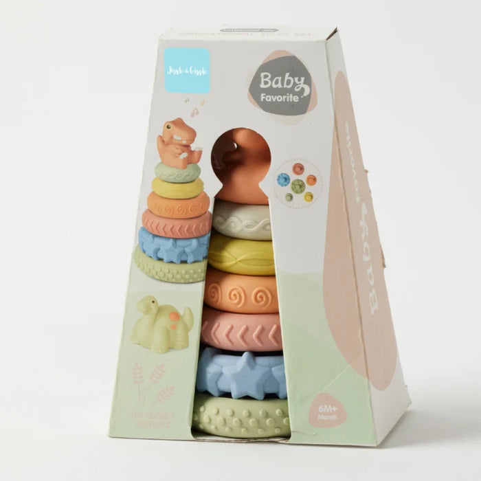 JIGGLE & GIGGLE 7 PCS BABY FAVORITE ECO-FRIENDLY DINOSAUR STACKER