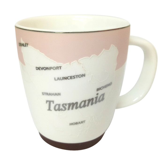 Coffee Mug Tasmania Map Embossed Swirl