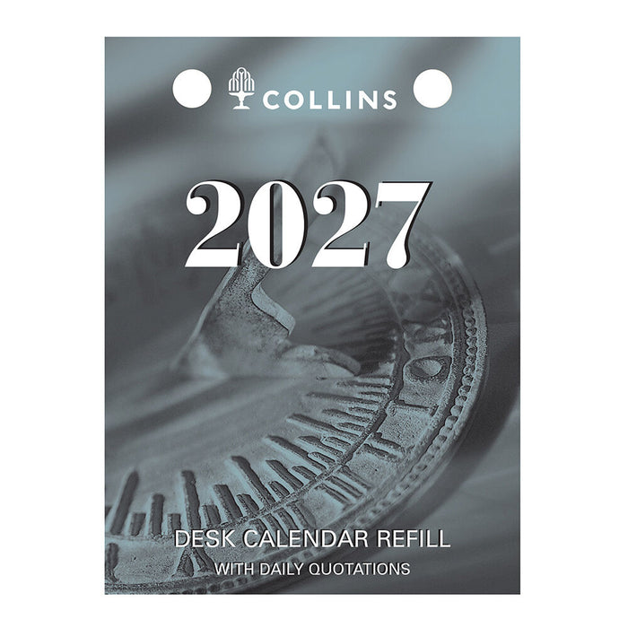DESK CALENDAR REFILL COLLINS 2027 76X102MM DCRT TOP PUNCH