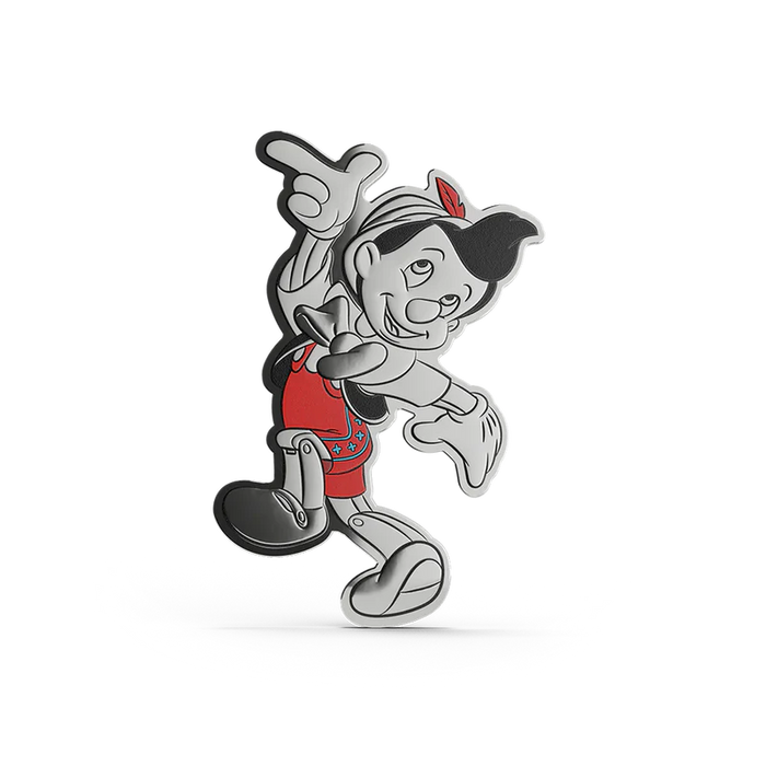 Disney Pinocchio 3/oz Silver Coin + 5 Silver Foil Set